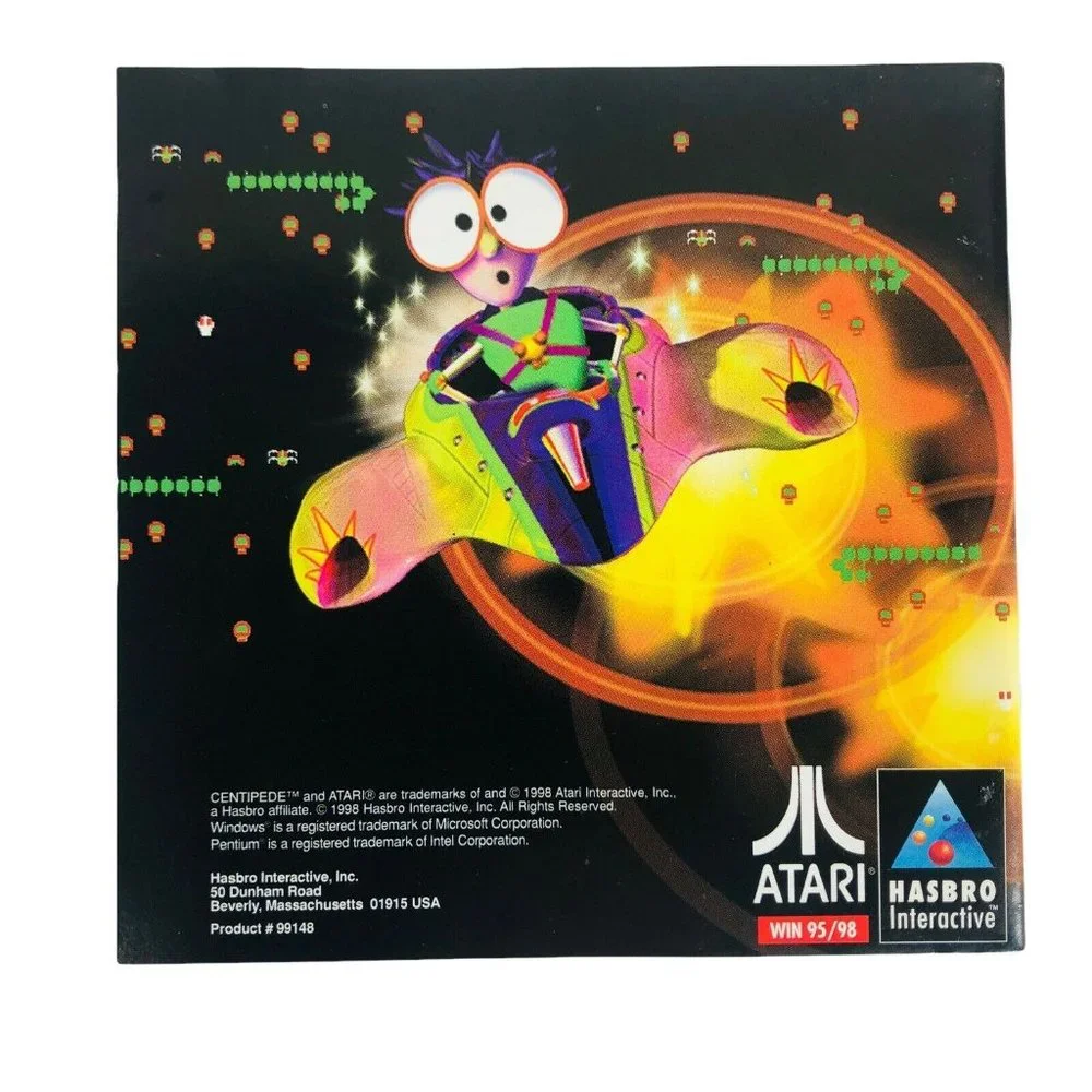 Centipede PC CD ROM Windows 95/98 Atari Hasbro Interactive Arcade‎ Game 1998 VTG